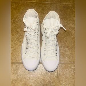 Converse White Canvas High Top Athletic Shoes 6.5